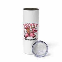 Howdy Christmas Skinny Tumbler Funny Gingerbread Cowboy Riding Reindeer Gift For Girl - Wonder Print Shop