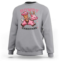 Howdy Christmas Sweatshirt Funny Gingerbread Cowboy Riding Reindeer Gift For Girl - Wonder Print Shop