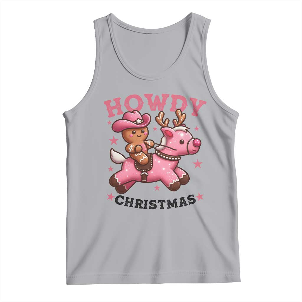 Howdy Christmas Tank Top Funny Gingerbread Cowboy Riding Reindeer Gift For Girl - Wonder Print Shop