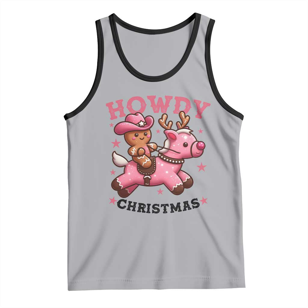 Howdy Christmas Tank Top Funny Gingerbread Cowboy Riding Reindeer Gift For Girl - Wonder Print Shop