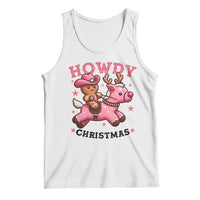 Howdy Christmas Tank Top Funny Gingerbread Cowboy Riding Reindeer Gift For Girl - Wonder Print Shop
