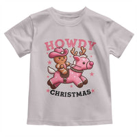 Howdy Christmas Toddler T Shirt Funny Gingerbread Cowboy Riding Reindeer Gift For Girl - Wonder Print Shop