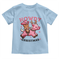 Howdy Christmas Toddler T Shirt Funny Gingerbread Cowboy Riding Reindeer Gift For Girl - Wonder Print Shop