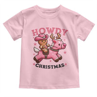 Howdy Christmas Toddler T Shirt Funny Gingerbread Cowboy Riding Reindeer Gift For Girl - Wonder Print Shop