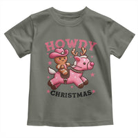 Howdy Christmas Toddler T Shirt Funny Gingerbread Cowboy Riding Reindeer Gift For Girl - Wonder Print Shop