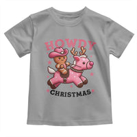 Howdy Christmas Toddler T Shirt Funny Gingerbread Cowboy Riding Reindeer Gift For Girl - Wonder Print Shop