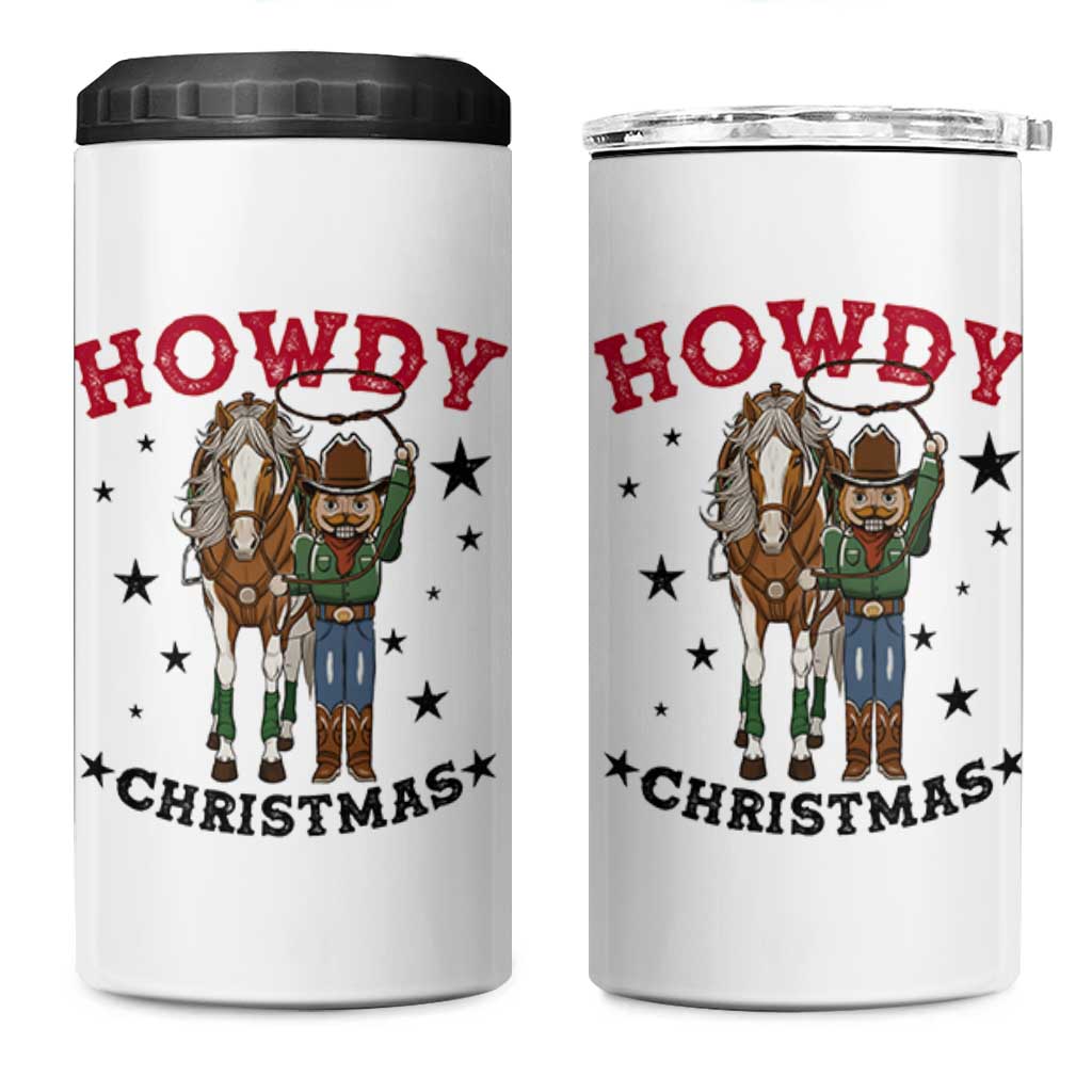 Funny Nutcracker Cowboy Howdy Christmas 4 in 1 Can Cooler Tumbler Western Holiday Gift - Wonder Print Shop