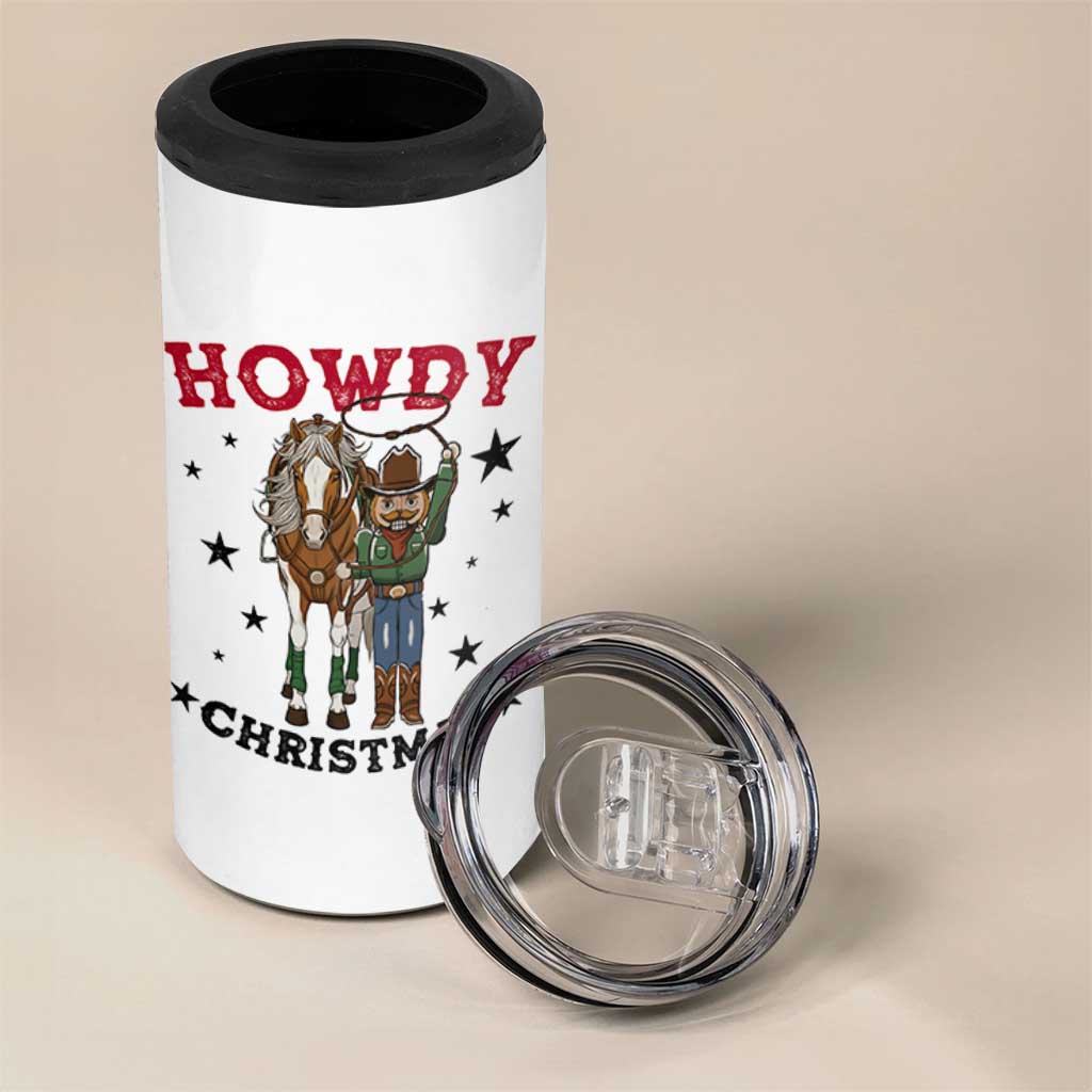 Funny Nutcracker Cowboy Howdy Christmas 4 in 1 Can Cooler Tumbler Western Holiday Gift - Wonder Print Shop