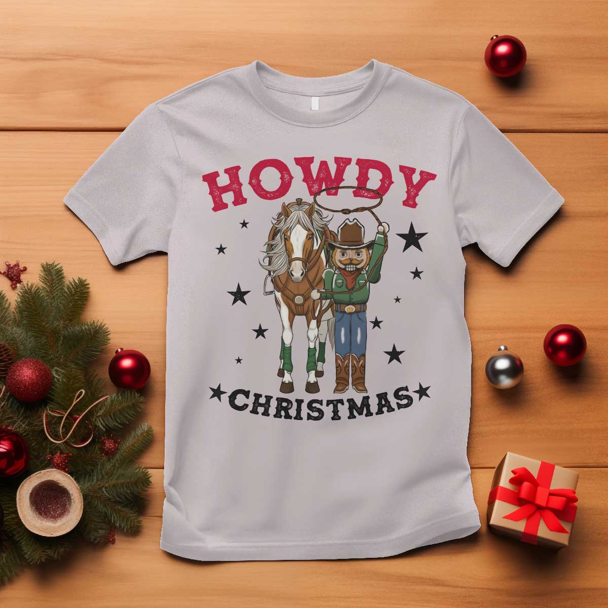 Funny Nutcracker Cowboy Howdy Christmas T Shirt Western Holiday Gift - Wonder Print Shop