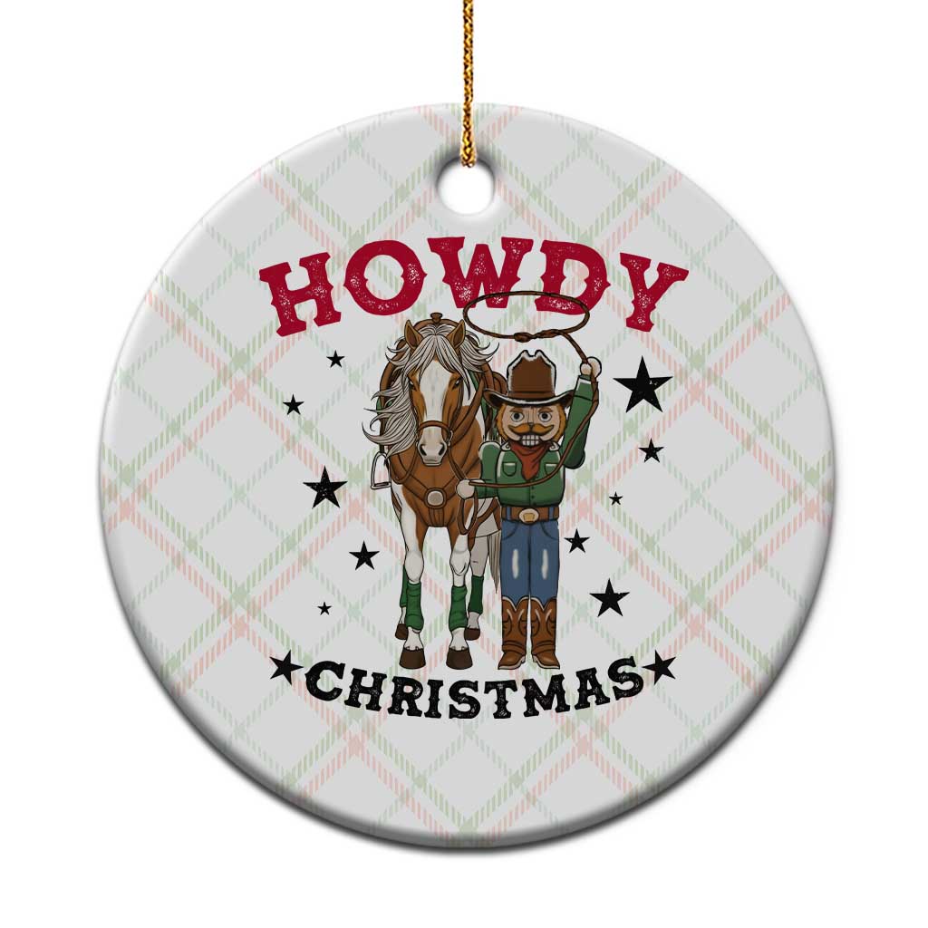 Funny Nutcracker Cowboy Howdy Christmas Ceramic Ornament Western Holiday Gift - Wonder Print Shop