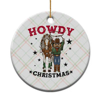 Funny Nutcracker Cowboy Howdy Christmas Ceramic Ornament Western Holiday Gift - Wonder Print Shop