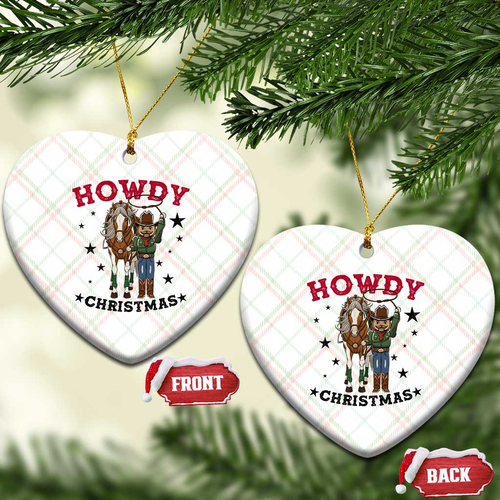 Funny Nutcracker Cowboy Howdy Christmas Ceramic Ornament Western Holiday Gift - Wonder Print Shop
