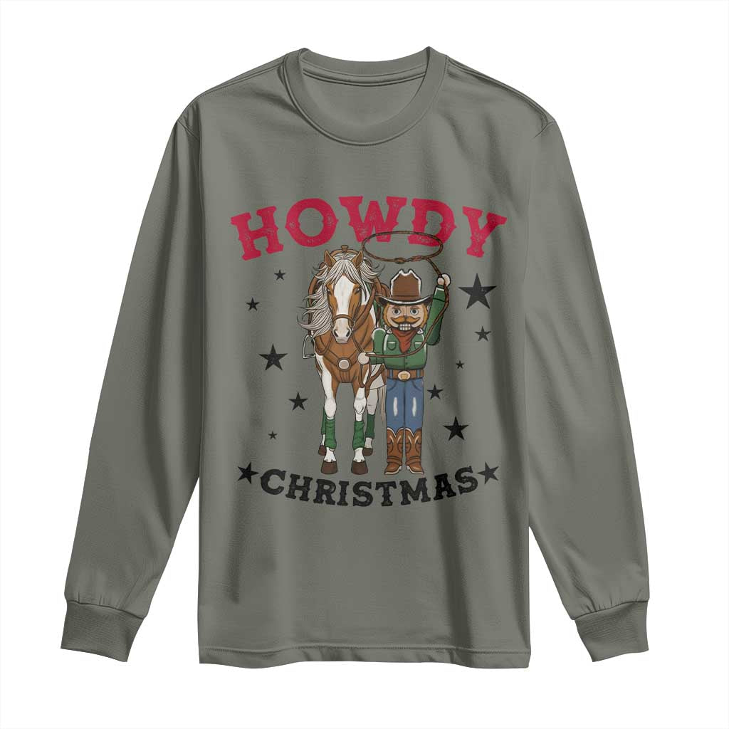 Funny Nutcracker Cowboy Howdy Christmas Long Sleeve Shirt Western Holiday Gift - Wonder Print Shop