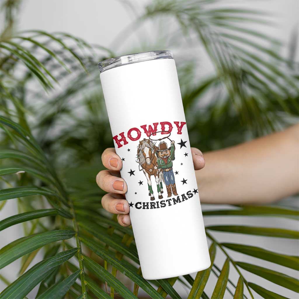 Funny Nutcracker Cowboy Howdy Christmas Skinny Tumbler Western Holiday Gift - Wonder Print Shop