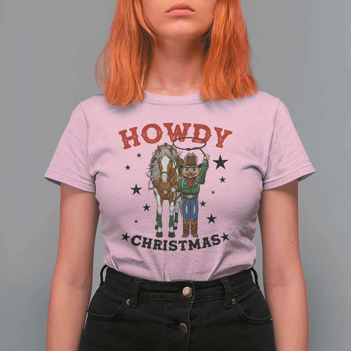 Funny Nutcracker Cowboy Howdy Christmas T Shirt For Women Western Holiday Gift - Wonder Print Shop