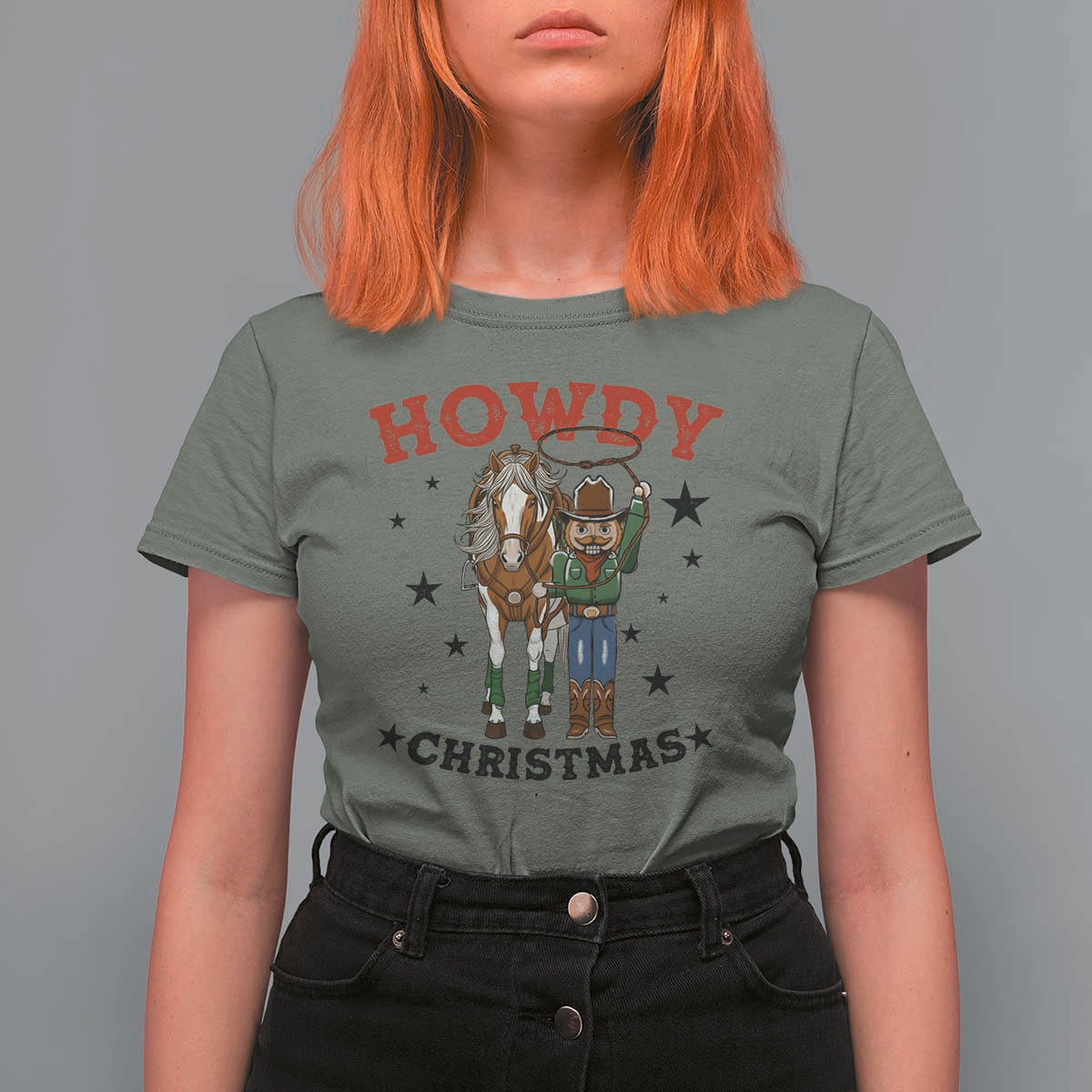 Funny Nutcracker Cowboy Howdy Christmas T Shirt For Women Western Holiday Gift - Wonder Print Shop