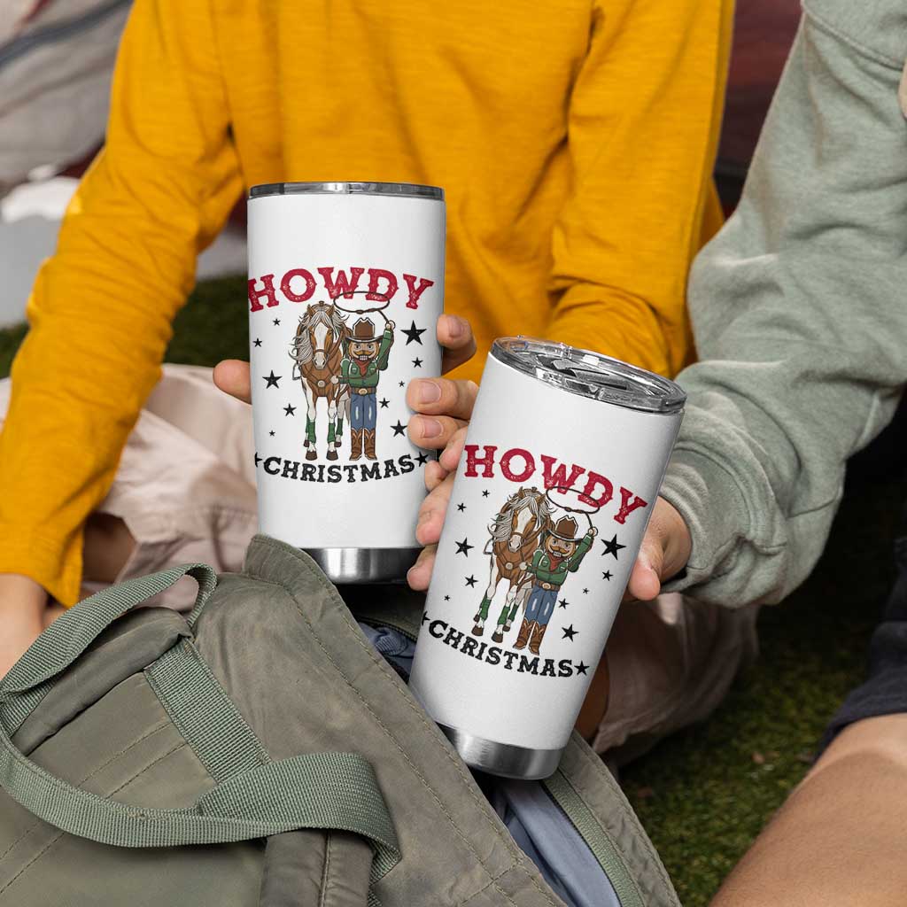 Funny Nutcracker Cowboy Howdy Christmas Tumbler Cup Western Holiday Gift - Wonder Print Shop