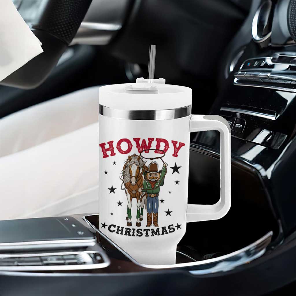 Funny Nutcracker Cowboy Howdy Christmas Tumbler With Handle Western Holiday Gift - Wonder Print Shop