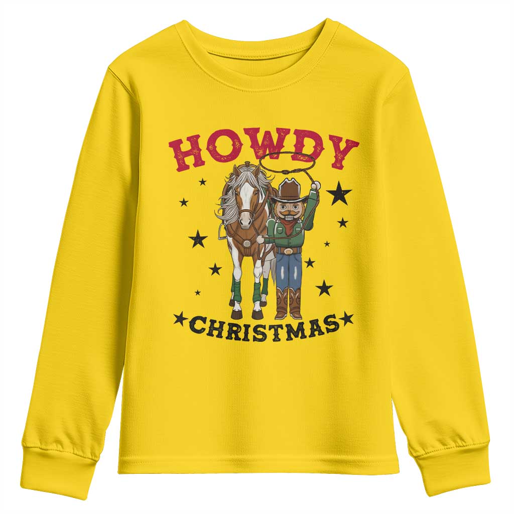 Funny Nutcracker Cowboy Howdy Christmas Youth Sweatshirt Western Holiday Gift - Wonder Print Shop