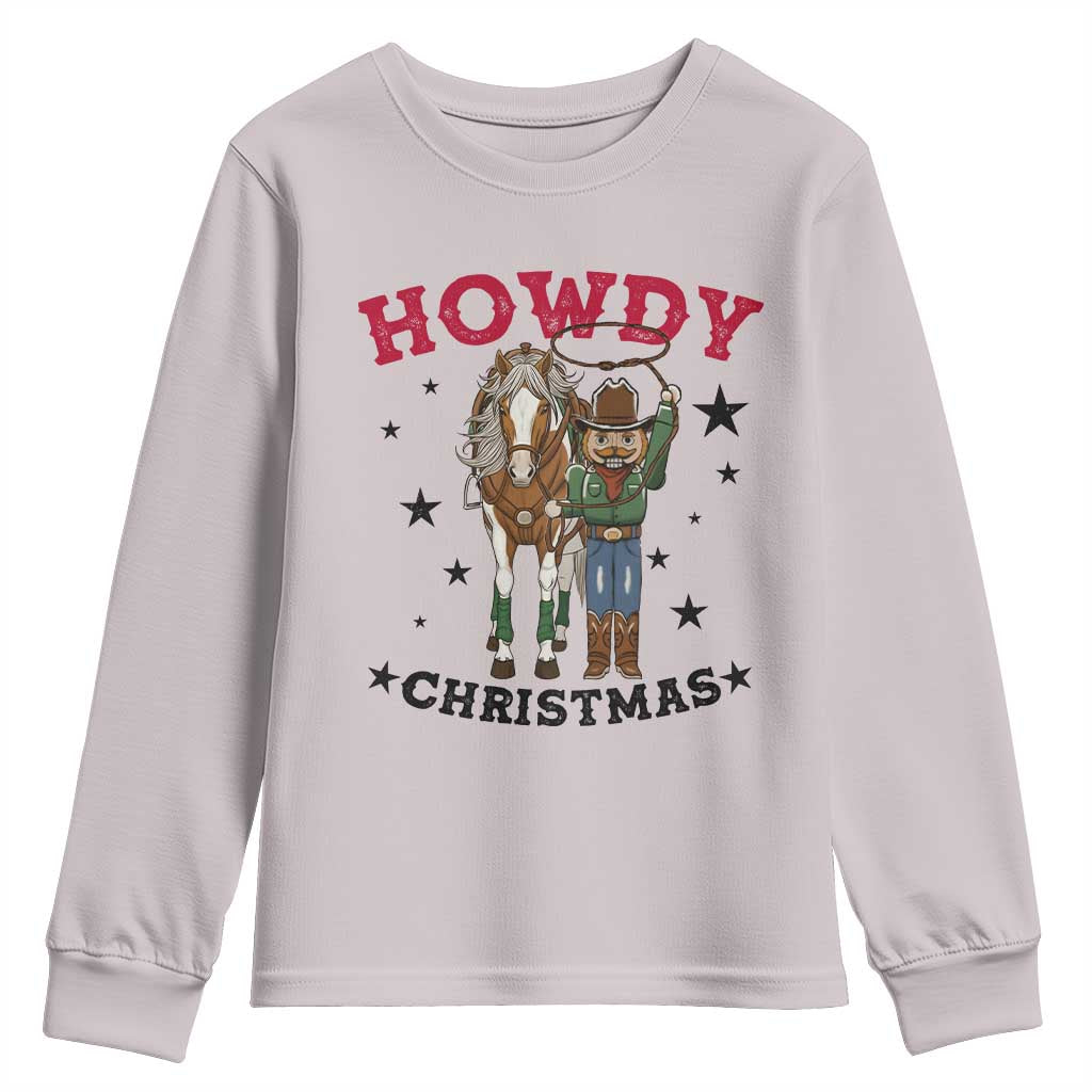 Funny Nutcracker Cowboy Howdy Christmas Youth Sweatshirt Western Holiday Gift - Wonder Print Shop