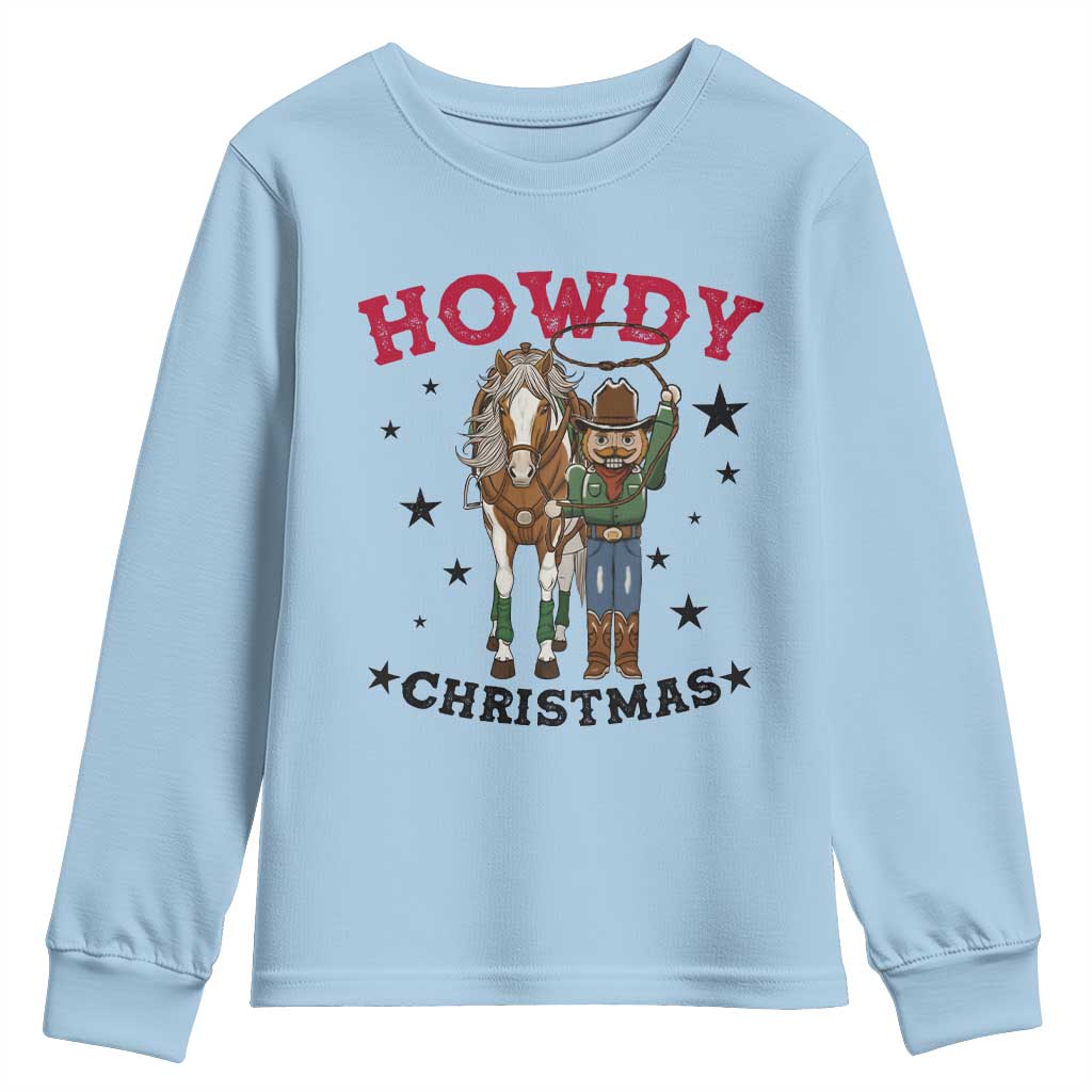 Funny Nutcracker Cowboy Howdy Christmas Youth Sweatshirt Western Holiday Gift - Wonder Print Shop