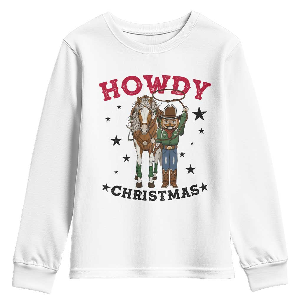 Funny Nutcracker Cowboy Howdy Christmas Youth Sweatshirt Western Holiday Gift - Wonder Print Shop
