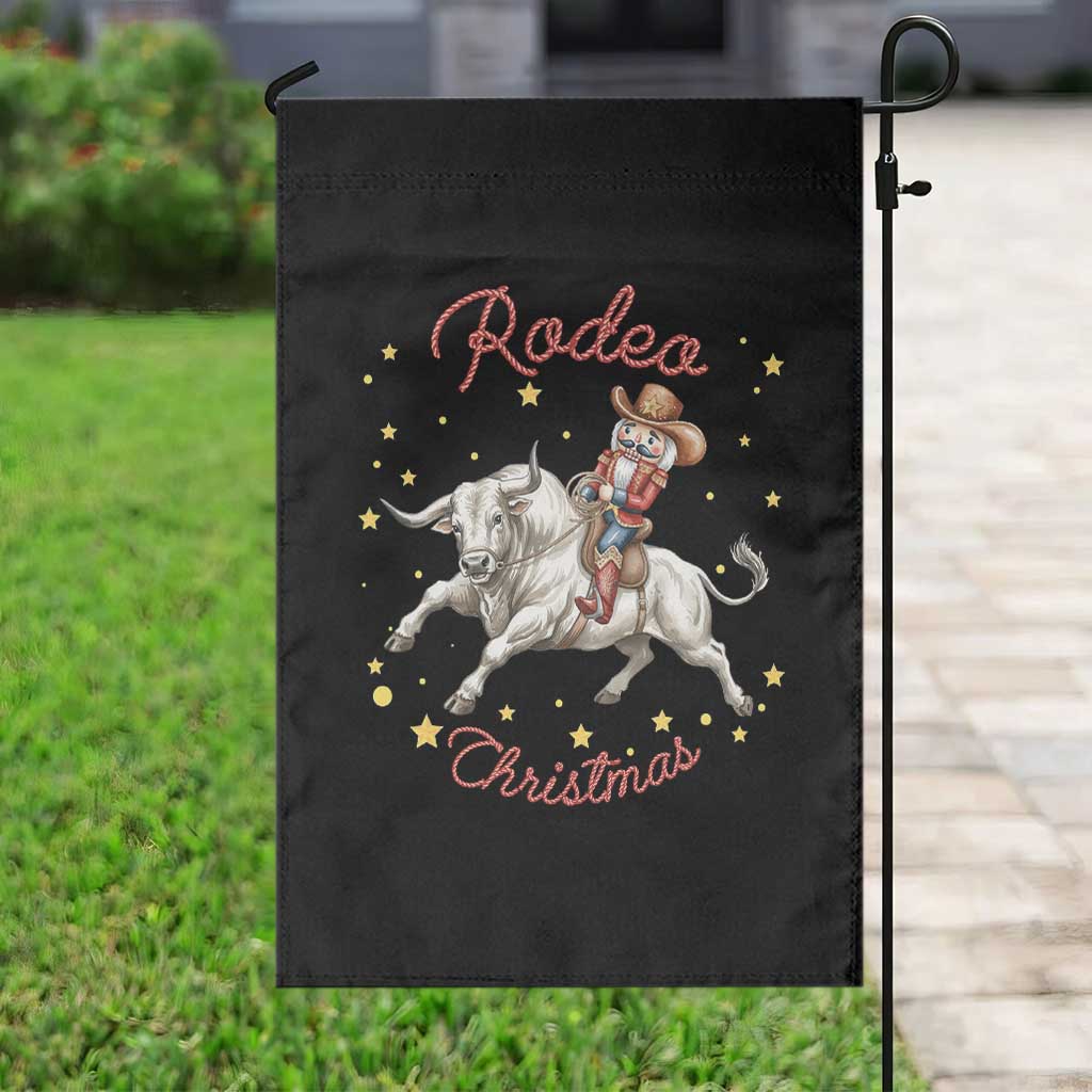 Funny Nutcracker Bull Riding Rodeo Christmas Garden Flag Western Holiday Gift - Wonder Print Shop