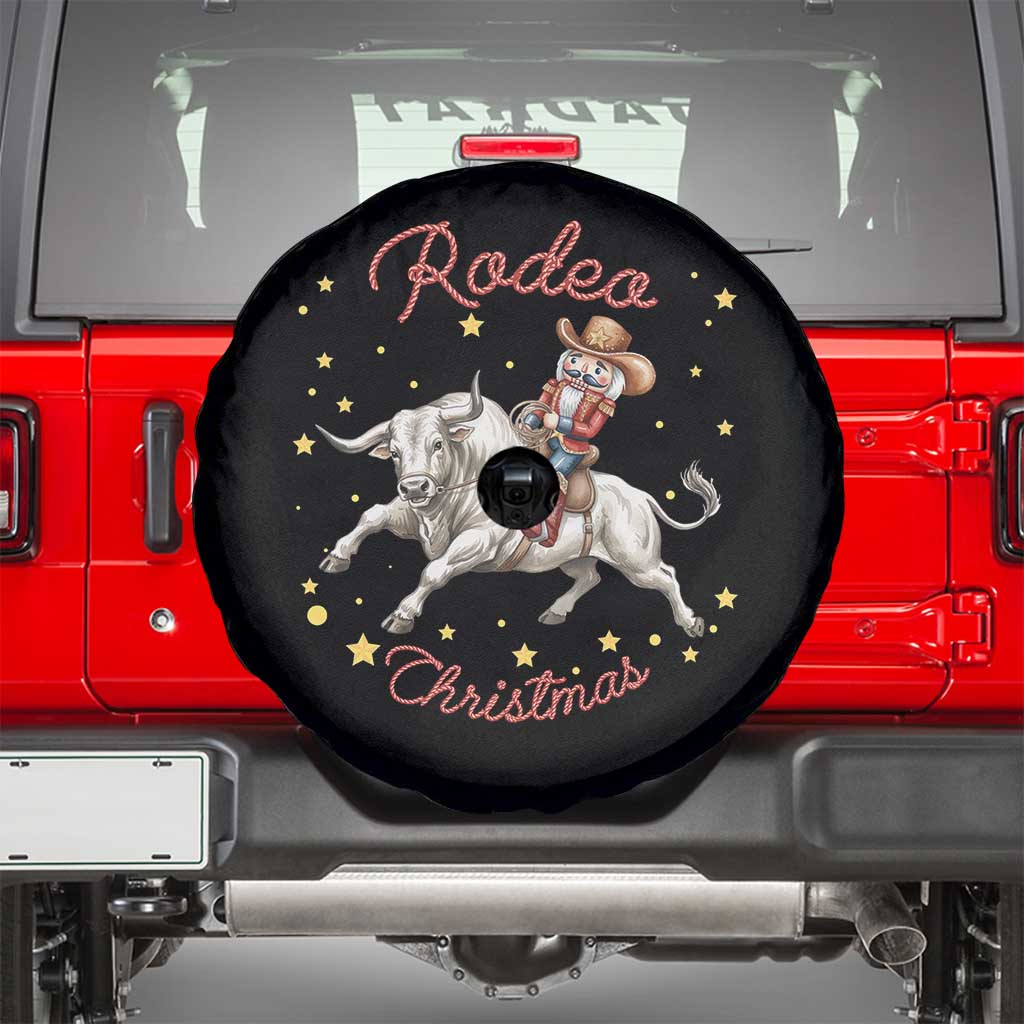 Funny Nutcracker Bull Riding Rodeo Christmas Spare Tire Cover Western Holiday Gift - Wonder Print Shop