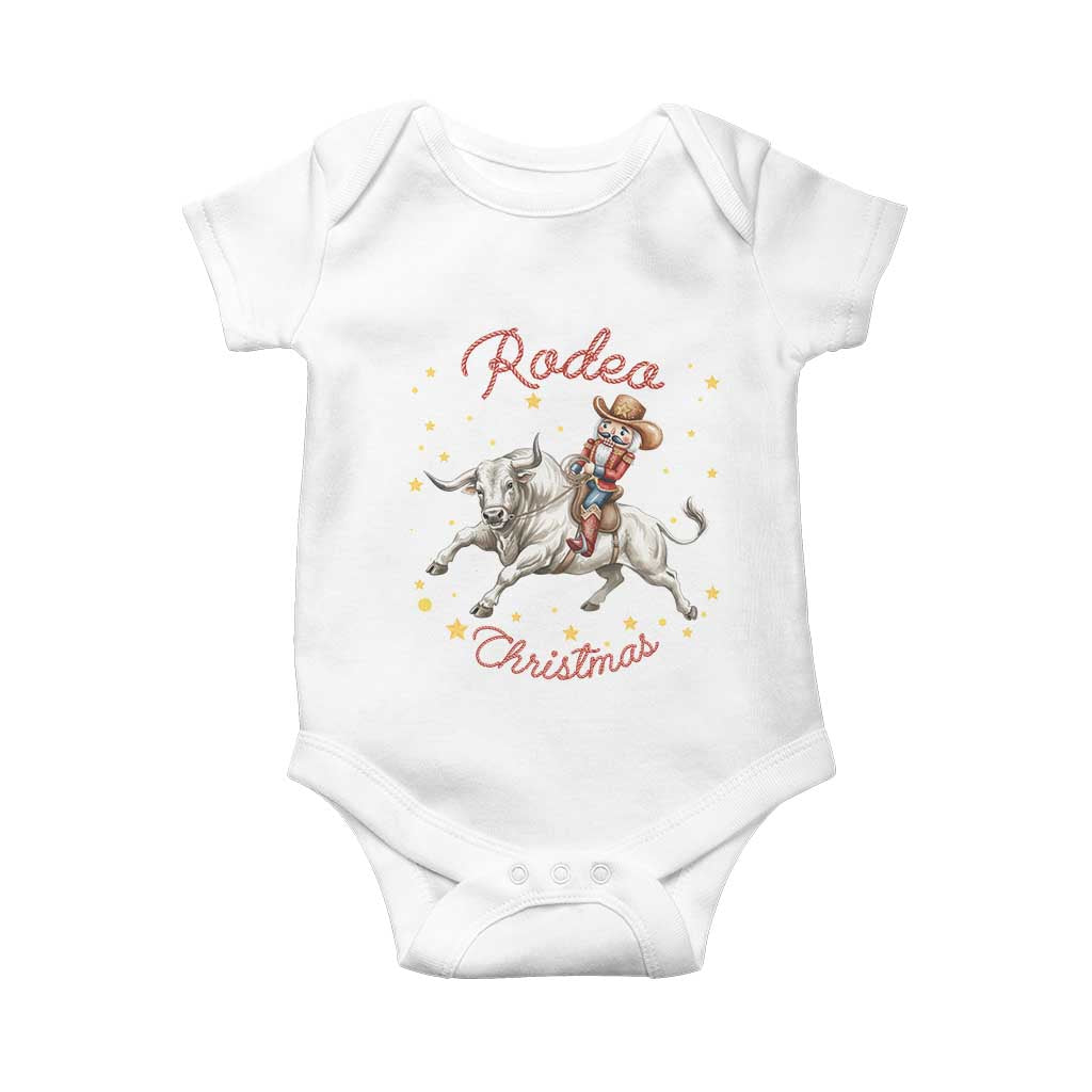 Funny Nutcracker Bull Riding Rodeo Christmas Baby Onesie Western Holiday Gift - Wonder Print Shop