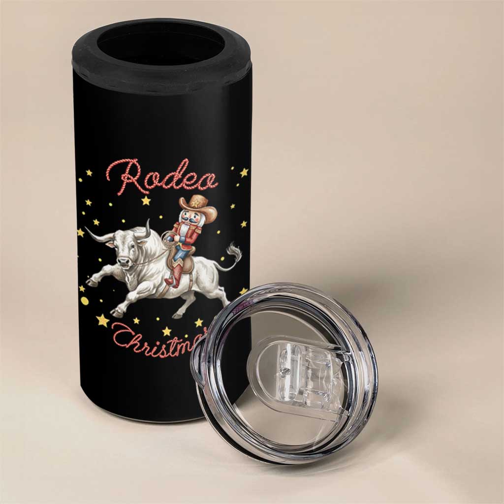 Funny Nutcracker Bull Riding Rodeo Christmas 4 in 1 Can Cooler Tumbler Western Holiday Gift - Wonder Print Shop