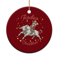 Funny Nutcracker Bull Riding Rodeo Christmas Ceramic Ornament Western Holiday Gift - Wonder Print Shop