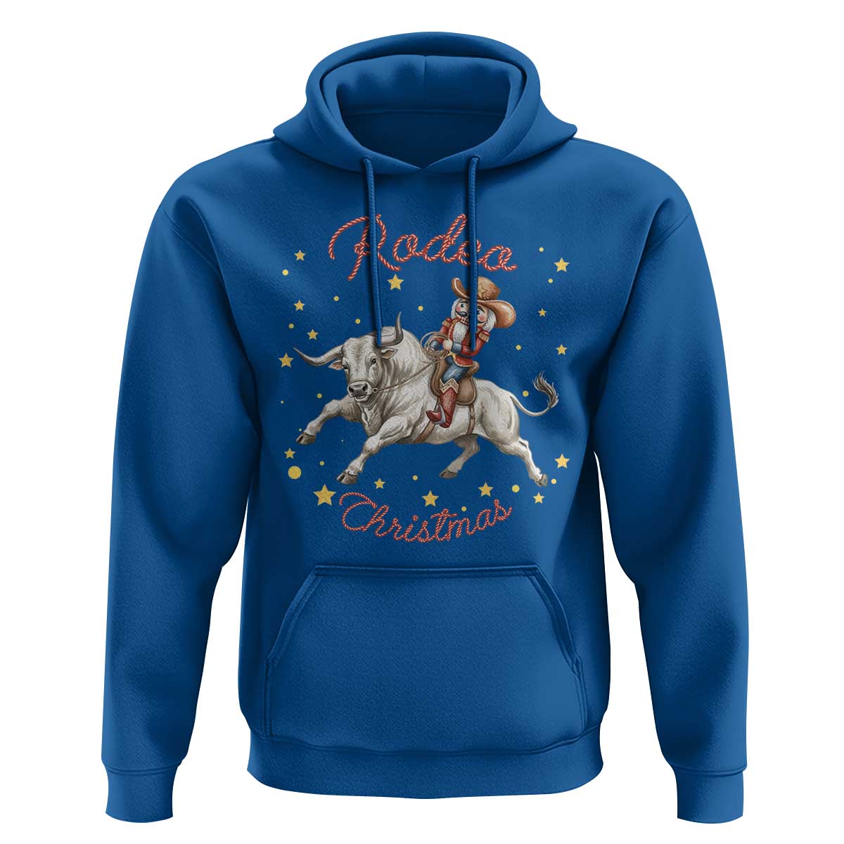 Funny Nutcracker Bull Riding Rodeo Christmas Hoodie Western Holiday Gift - Wonder Print Shop