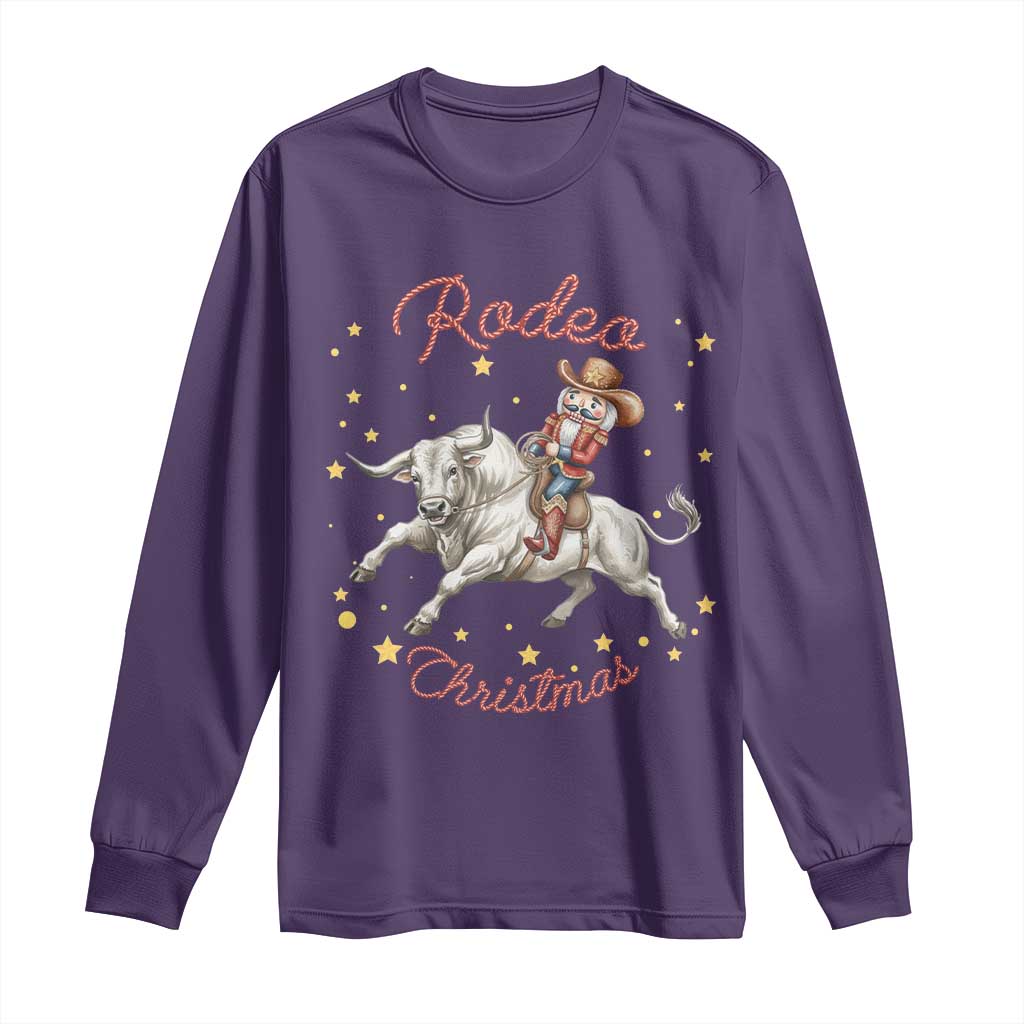 Funny Nutcracker Bull Riding Rodeo Christmas Long Sleeve Shirt Western Holiday Gift - Wonder Print Shop