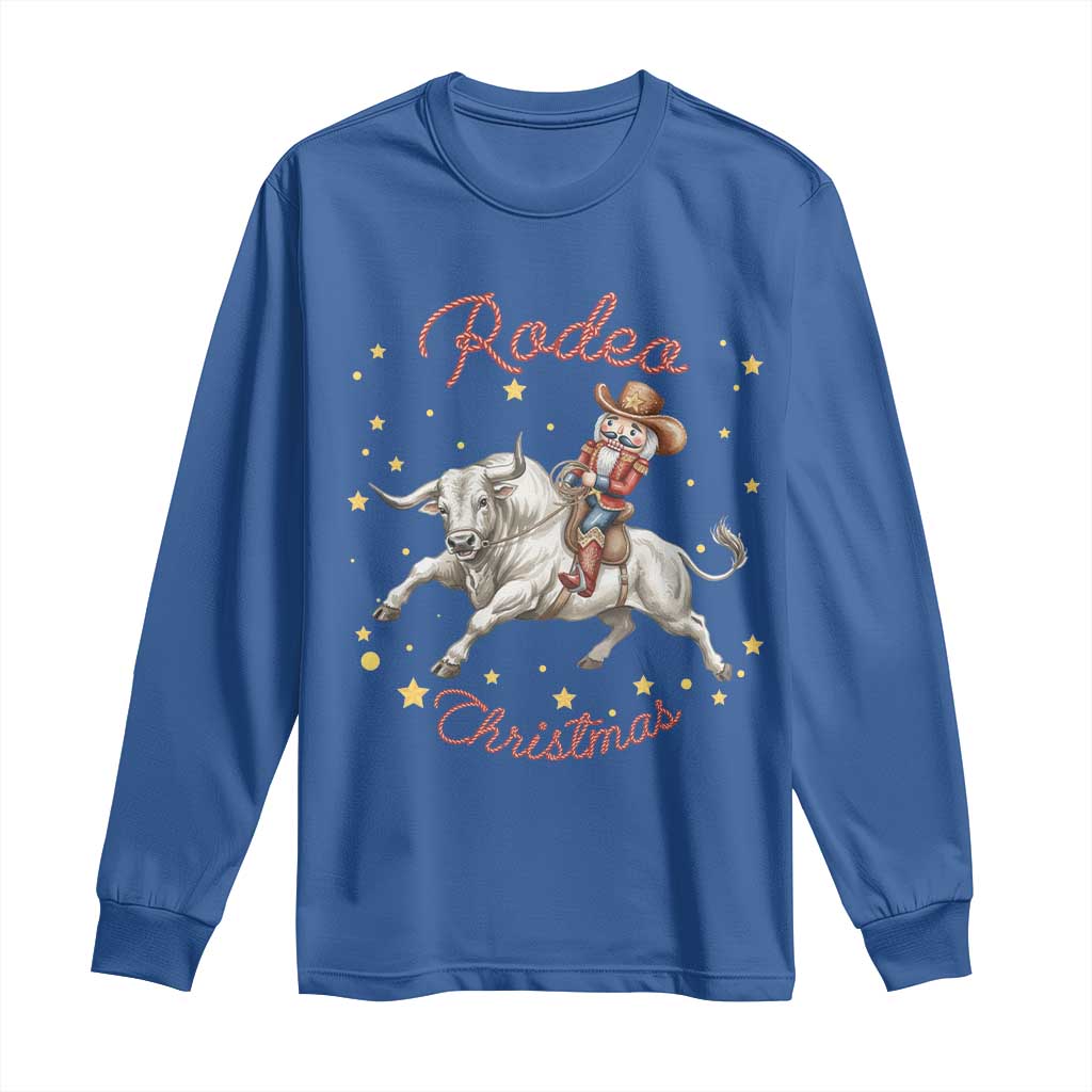 Funny Nutcracker Bull Riding Rodeo Christmas Long Sleeve Shirt Western Holiday Gift - Wonder Print Shop