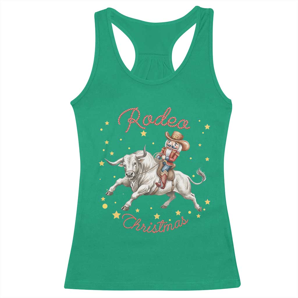 Funny Nutcracker Bull Riding Rodeo Christmas Racerback Tank Top Western Holiday Gift - Wonder Print Shop