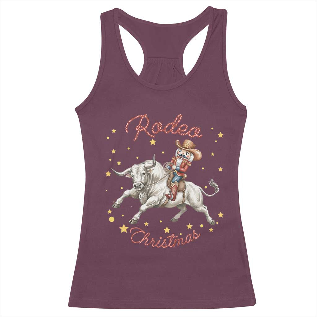 Funny Nutcracker Bull Riding Rodeo Christmas Racerback Tank Top Western Holiday Gift - Wonder Print Shop