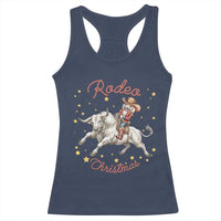 Funny Nutcracker Bull Riding Rodeo Christmas Racerback Tank Top Western Holiday Gift - Wonder Print Shop