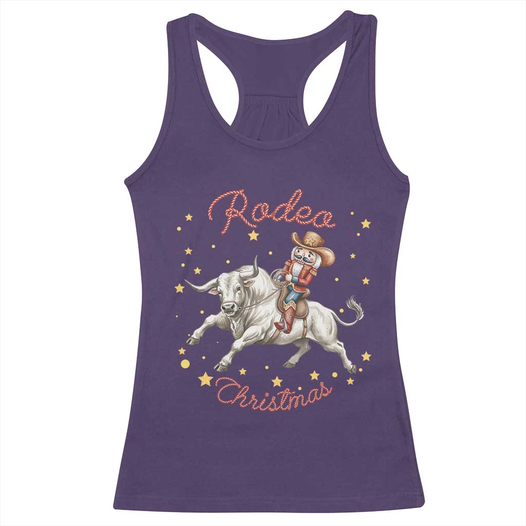 Funny Nutcracker Bull Riding Rodeo Christmas Racerback Tank Top Western Holiday Gift - Wonder Print Shop
