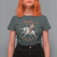 Funny Nutcracker Bull Riding Rodeo Christmas T Shirt For Women Western Holiday Gift - Wonder Print Shop