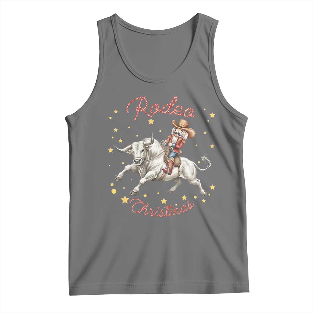 Funny Nutcracker Bull Riding Rodeo Christmas Tank Top Western Holiday Gift - Wonder Print Shop