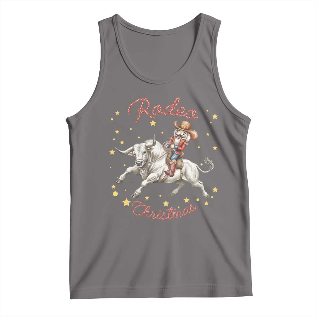 Funny Nutcracker Bull Riding Rodeo Christmas Tank Top Western Holiday Gift - Wonder Print Shop