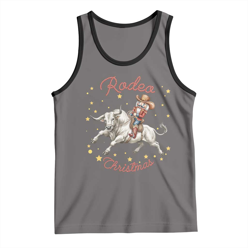 Funny Nutcracker Bull Riding Rodeo Christmas Tank Top Western Holiday Gift - Wonder Print Shop