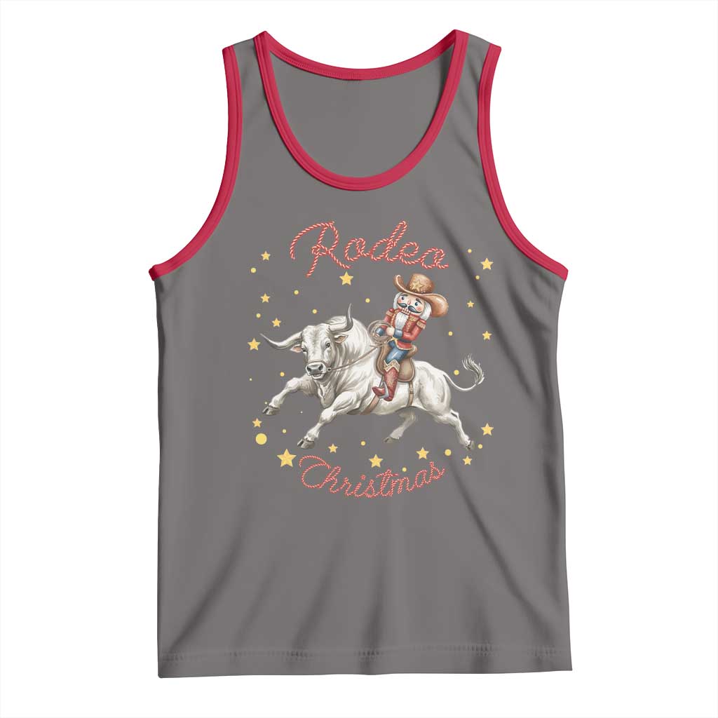 Funny Nutcracker Bull Riding Rodeo Christmas Tank Top Western Holiday Gift - Wonder Print Shop