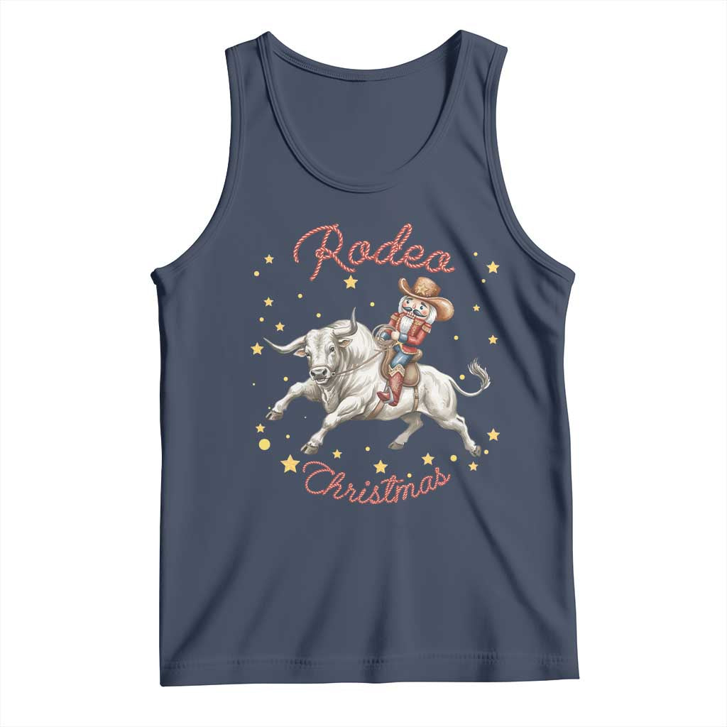 Funny Nutcracker Bull Riding Rodeo Christmas Tank Top Western Holiday Gift - Wonder Print Shop