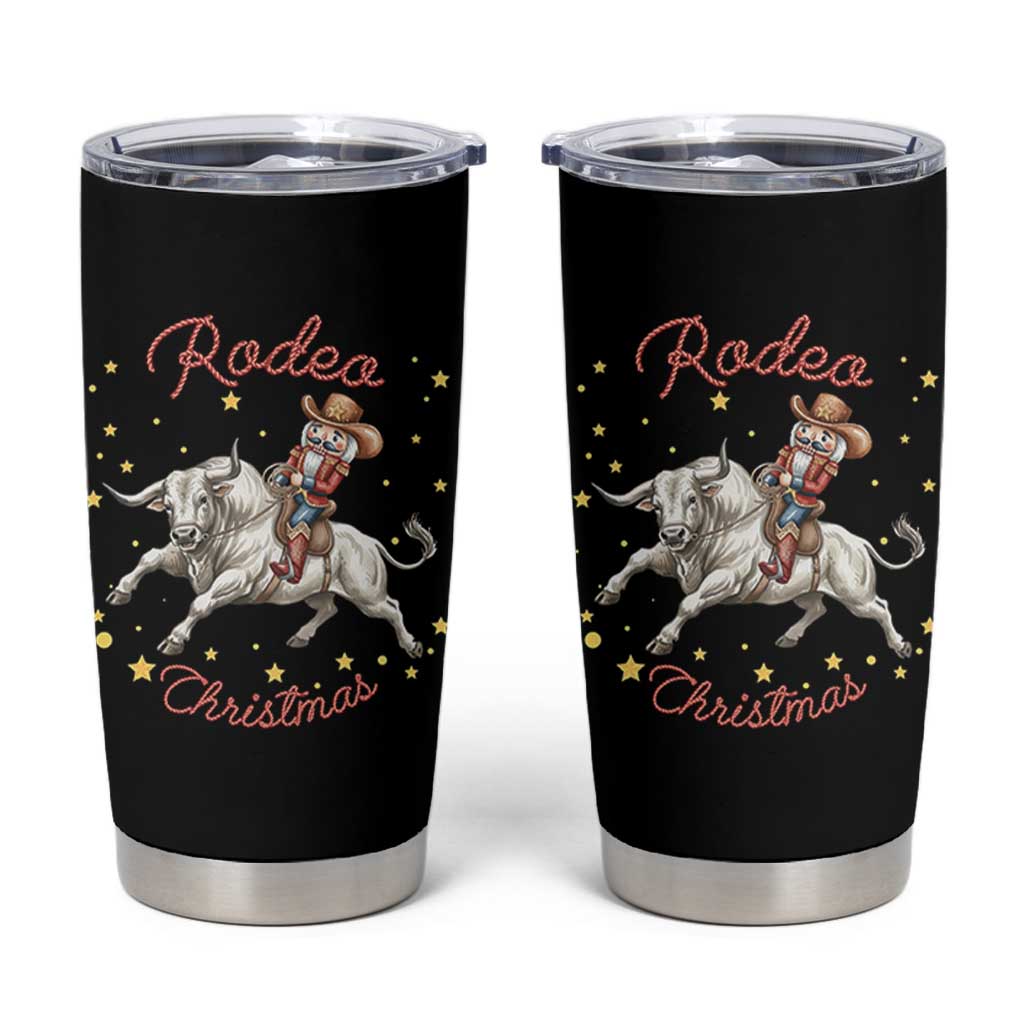 Funny Nutcracker Bull Riding Rodeo Christmas Tumbler Cup Western Holiday Gift - Wonder Print Shop