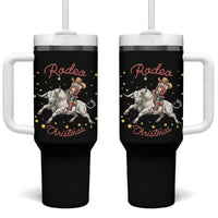 Funny Nutcracker Bull Riding Rodeo Christmas Tumbler With Handle Western Holiday Gift - Wonder Print Shop