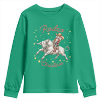Funny Nutcracker Bull Riding Rodeo Christmas Youth Sweatshirt Western Holiday Gift - Wonder Print Shop