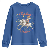 Funny Nutcracker Bull Riding Rodeo Christmas Youth Sweatshirt Western Holiday Gift - Wonder Print Shop