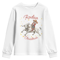 Funny Nutcracker Bull Riding Rodeo Christmas Youth Sweatshirt Western Holiday Gift - Wonder Print Shop