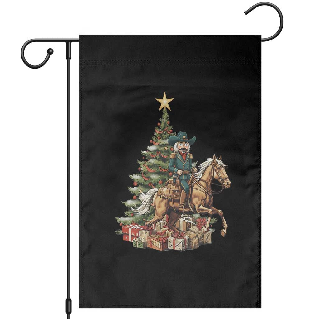 Funny Nutcracker Riding Horse Garden Flag Western Life Christmas Gift - Wonder Print Shop